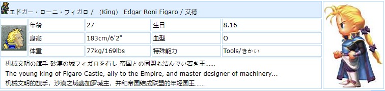 最终幻想6角色介绍图