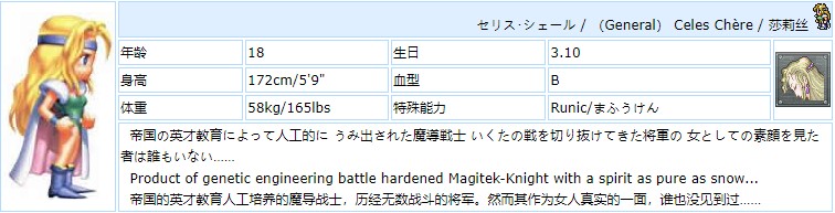 最终幻想6角色介绍图
